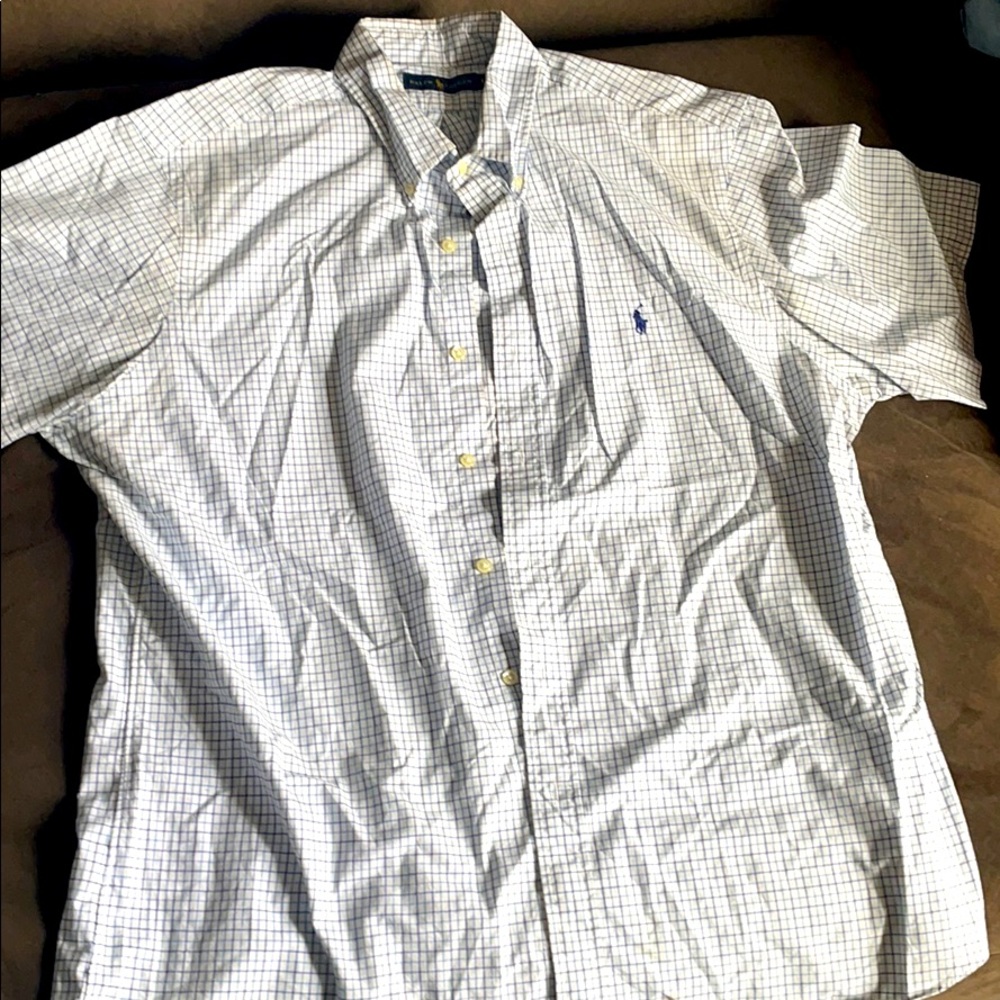 Strip blue polo shirt shirt sleeve